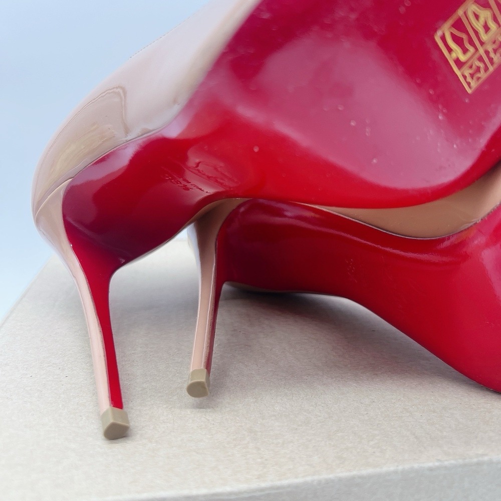 Christian Louboutin Pigalle 100 Women's Heels Pumps Nude Patent Leather EU 38.5 - Picture 11 of 13